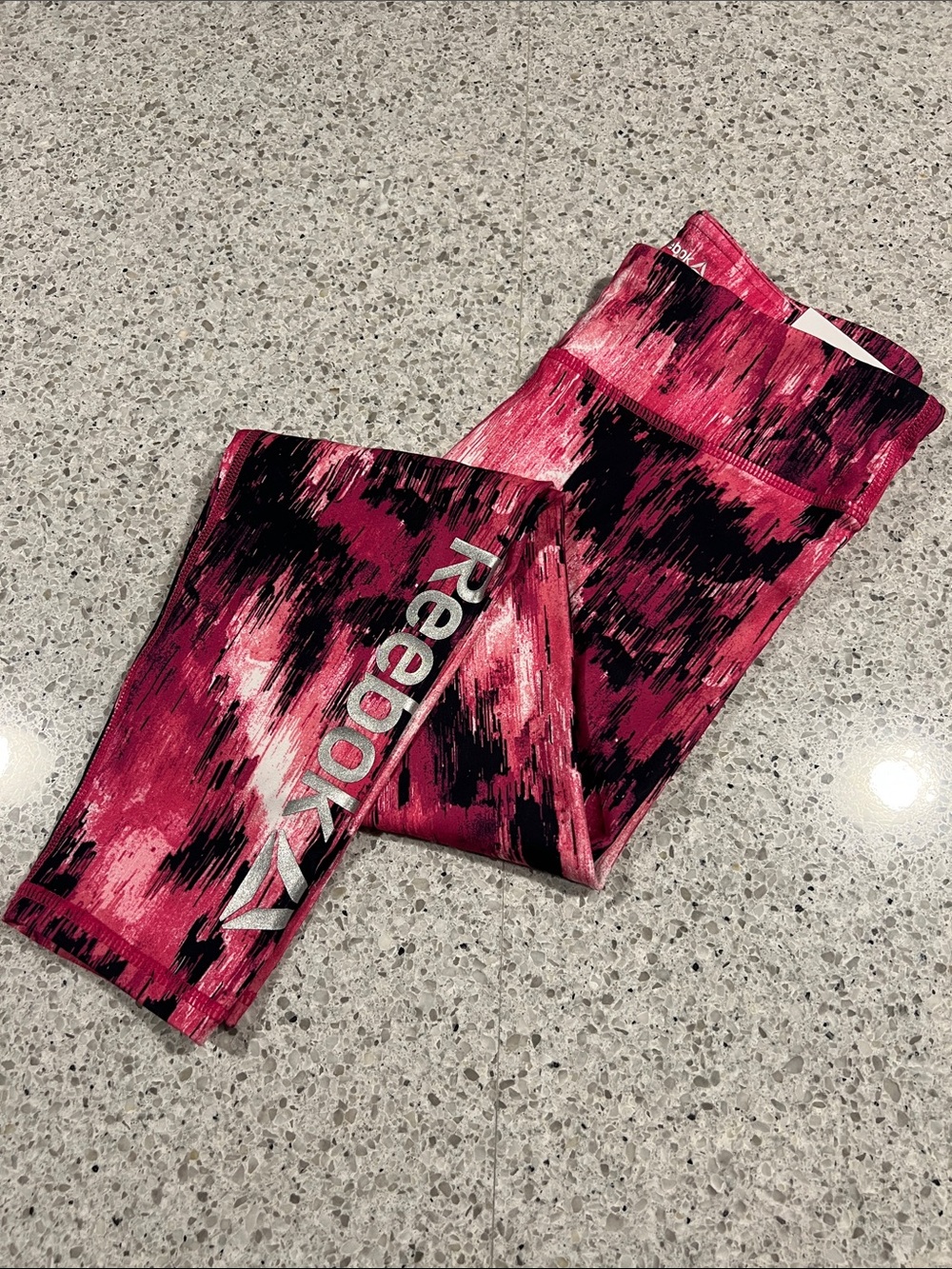 Reebok Pink and Black Girls' Athletic Leggings